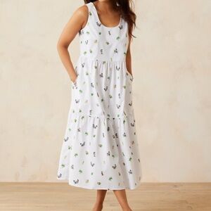 NWT Tommy Bahama Disney Nova Seersucker Wave Beach Cruiser Midi Dress